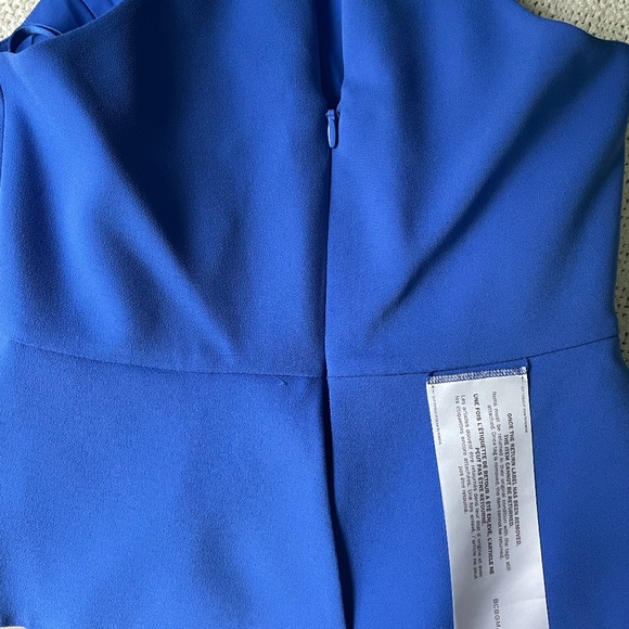 BCBGMaxAzria Crisscross Halter Peplum Dress in "Blueberry", Size 0 - Picture 4 of 16